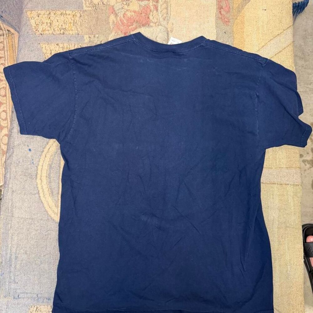 Fruit-of-the-loom Men's Navy and Blue T-shirt - Picture 2 of 5